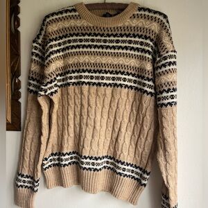 Jockey’ Men's Tan and Black Patterned Sweater
